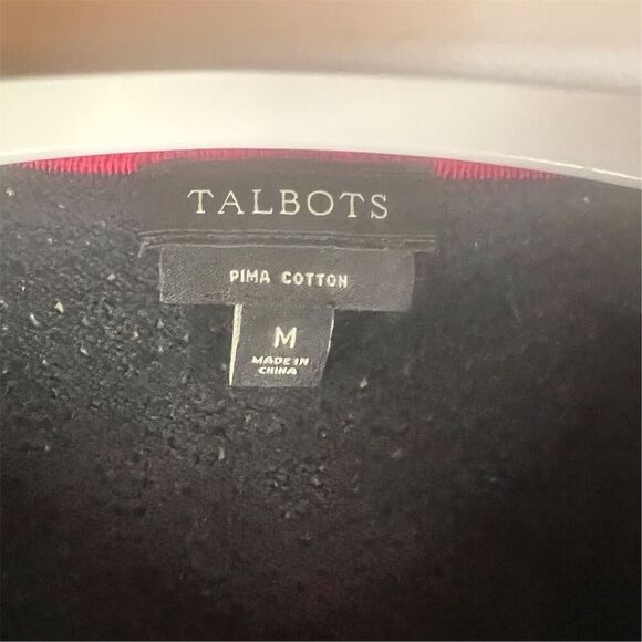 Talbots Womens Classic Cardigan Sweater Black Medium 3/4 Sleeve Button-Up Staple - Picture 2 of 4